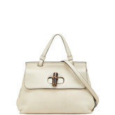 グッチ デイリー バンブー ハンドバッグ ショルダーバッグ 2WAY 370831 ホワイト レザー レディース GUCCI 【中古】